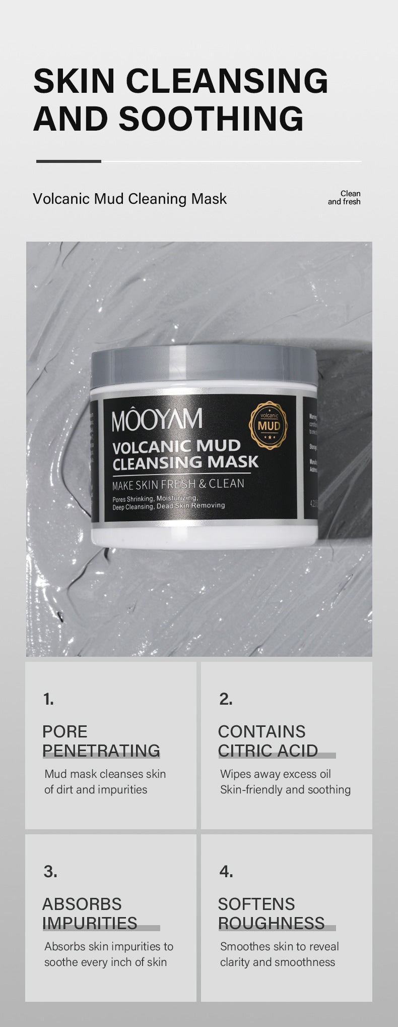 mud mask daub-type mud mask clean blackheads cream