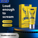 Men's massage cream with deer antler extract in yellow packaging, designed for full body massage and internal repair.